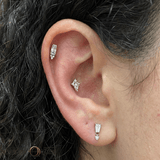 L.A. Baby – Swarovski CZ Cluster – 14K Gold Threadless End - piercing - zone.com