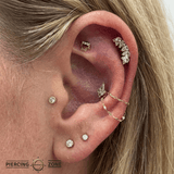 L.A. Baby – Swarovski CZ Cluster – 14K Gold Threadless End - piercing - zone.com