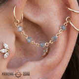 Labradorite Chain – 14K Gold Gemstone Piercing Chain - piercing - zone.com