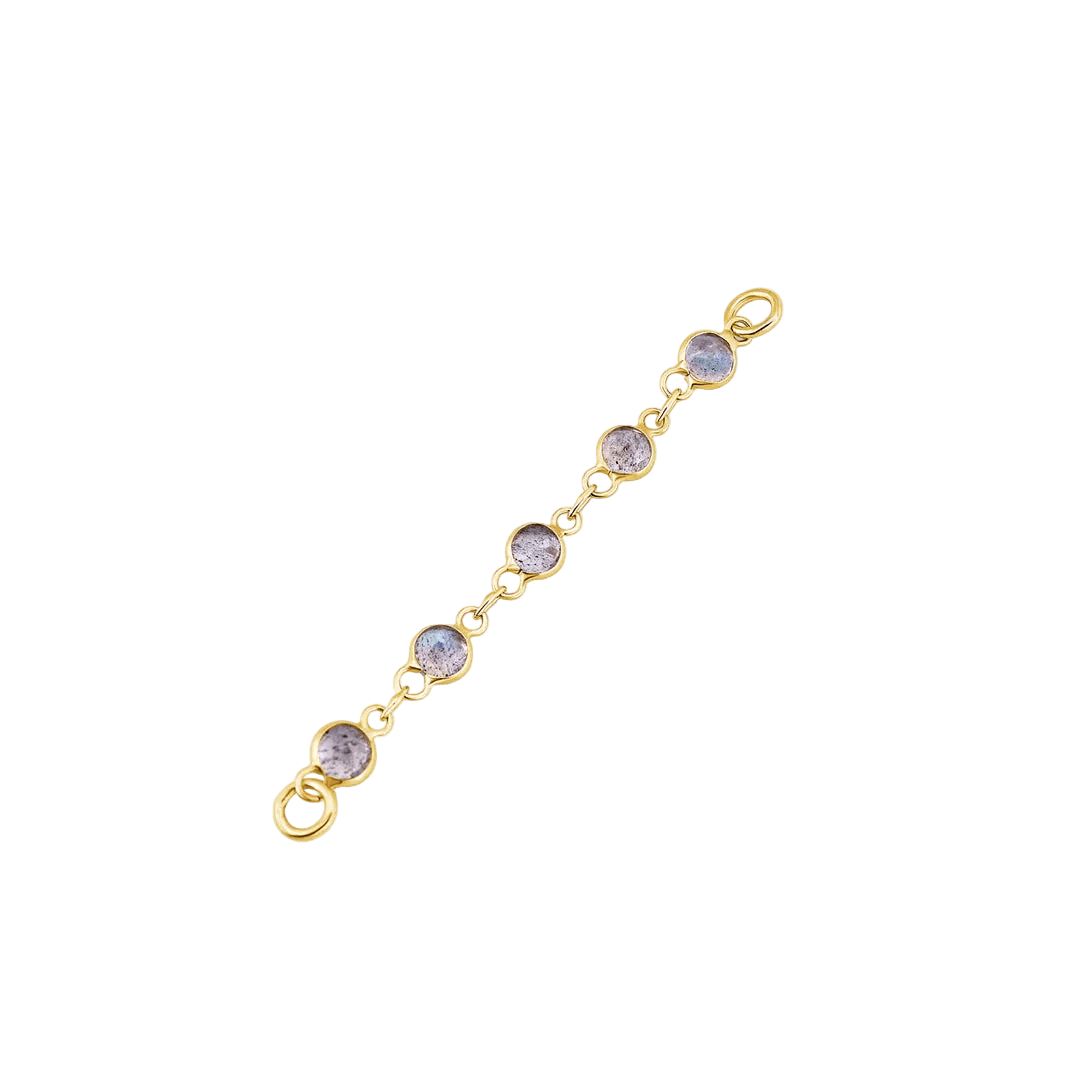 Labradorite Chain – 14K Gold Gemstone Piercing Chain - piercing - zone.com
