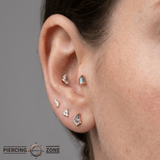 Labradorite Pear – 14K Gold Threadless End - piercing - zone.com