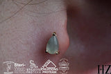 Labradorite Pear – 14K Gold Threadless End - piercing - zone.com
