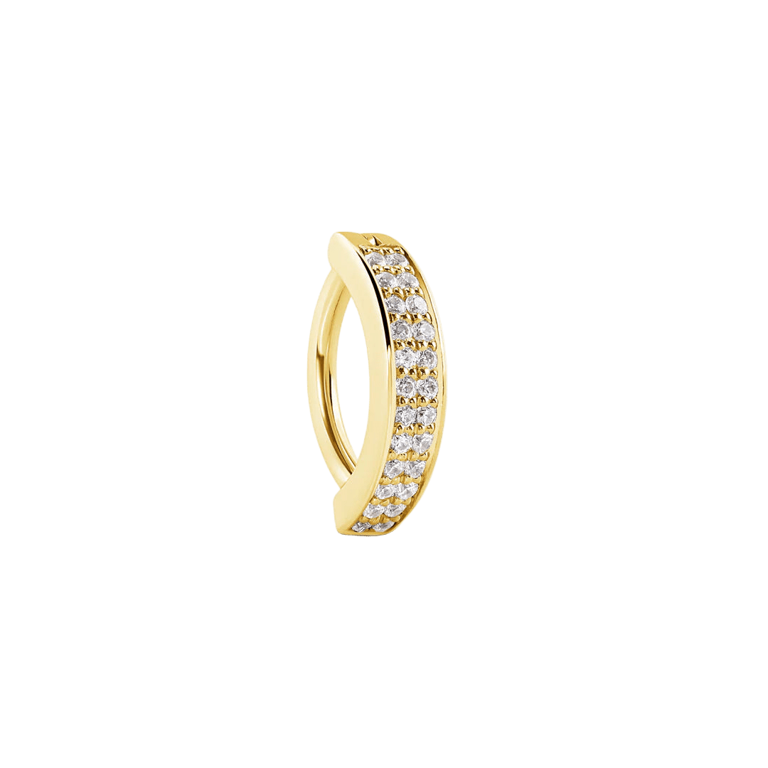 Lady Elara – 14K & 18K Gold Gemstone Rook Clicker - piercing - zone.com
