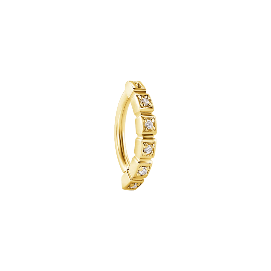 Lady Isolda – 14K & 18K Gold Gemstone Rook Clicker - piercing - zone.com
