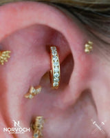 Lady Maeve – 14K & 18K Gold Gemstone Rook Clicker - piercing - zone.com