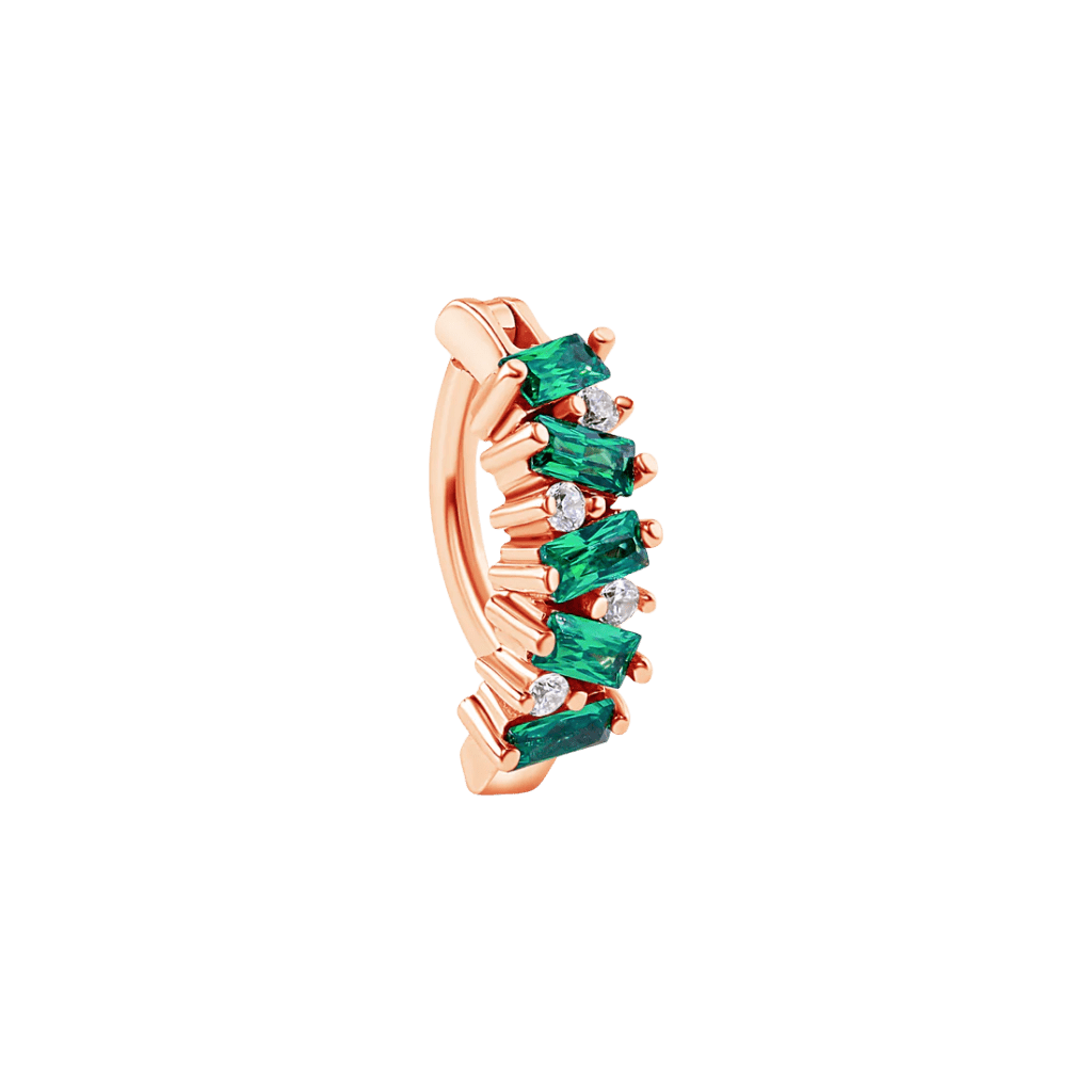 Lady Rebekah - 14K & 18K Gold Gem Rook Clicker - piercing - zone.com