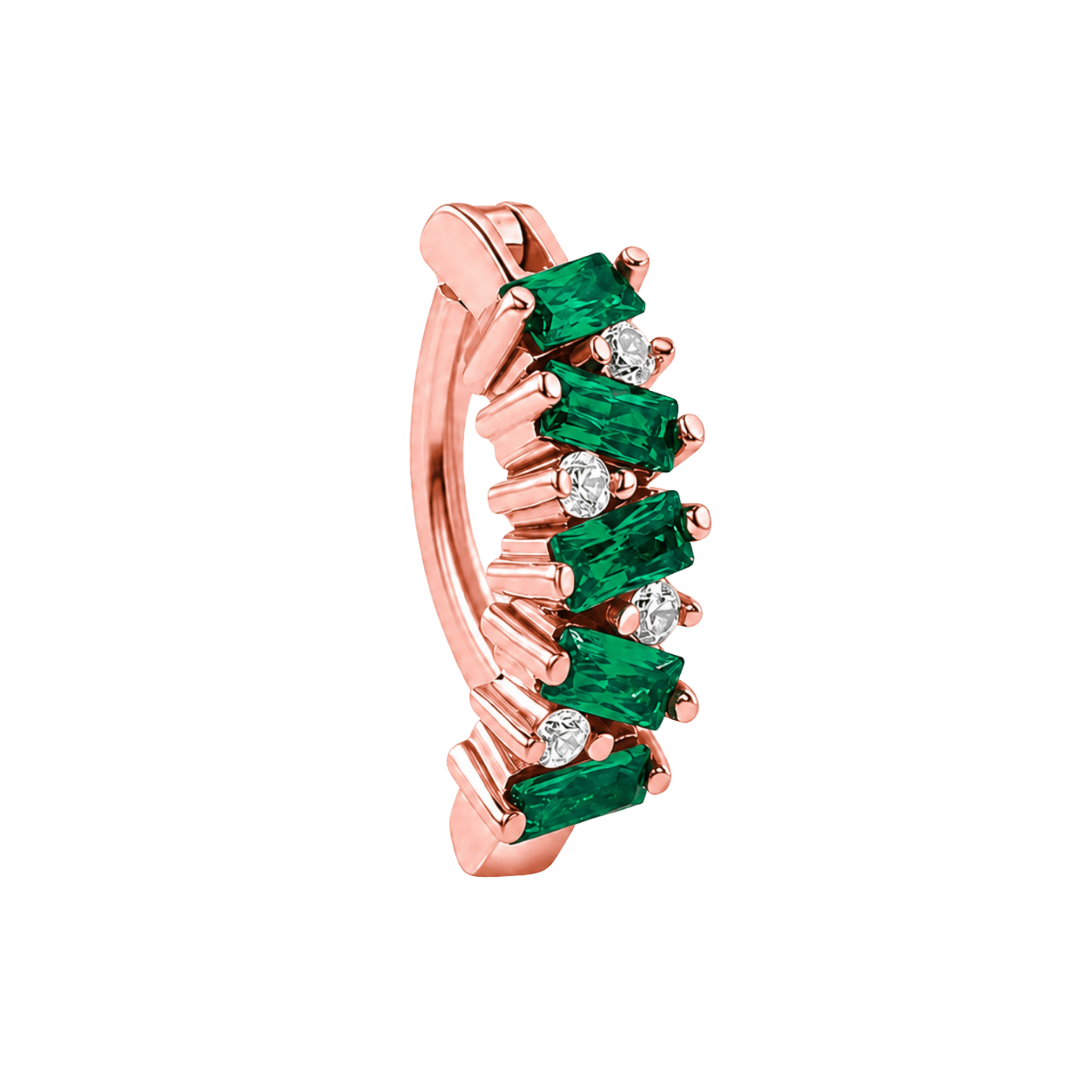 Lady Rebekah - 14K & 18K Gold Gem Rook Clicker - piercing-zone.com
