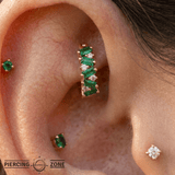Lady Rebekah - 14K & 18K Gold Gem Rook Clicker - piercing - zone.com