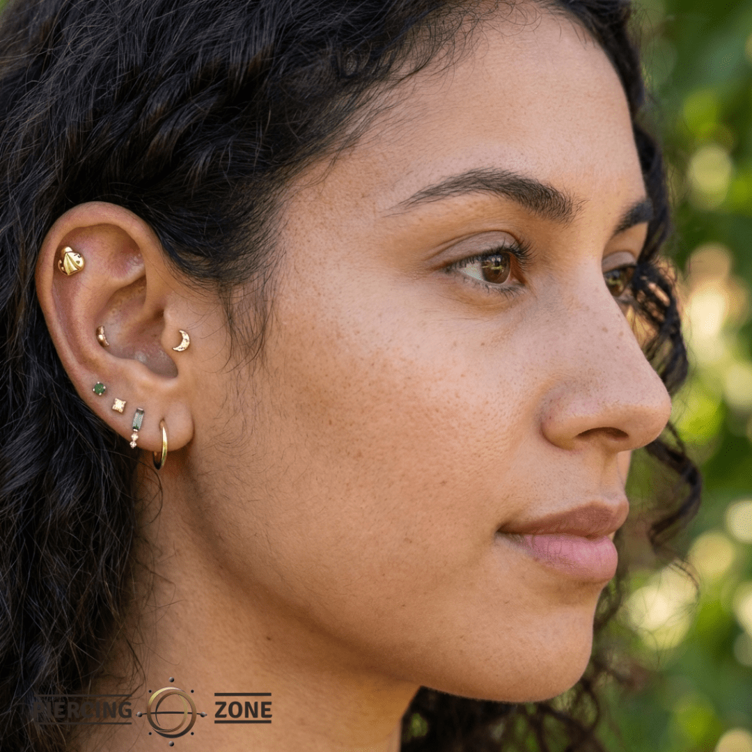 Ladybug – 14K Gold Threadless/Threaded End - piercing - zone.com