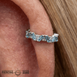 Laguna – London Blue Topaz & White Topaz – 14K Gold Clicker Ring - piercing - zone.com