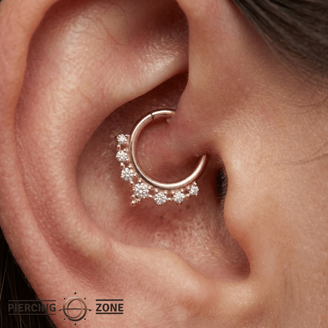 Lala – CZ Beaded Clicker – 14K Gold - piercing - zone.com