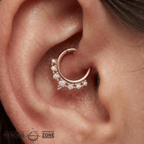 Lala – CZ Beaded Clicker – 14K Gold - piercing - zone.com