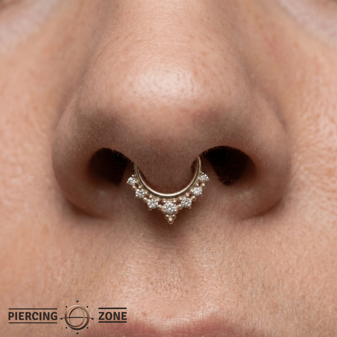 Lala – CZ Beaded Clicker – 14K Gold - piercing - zone.com