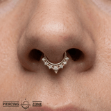 Lala – CZ Beaded Clicker – 14K Gold - piercing - zone.com