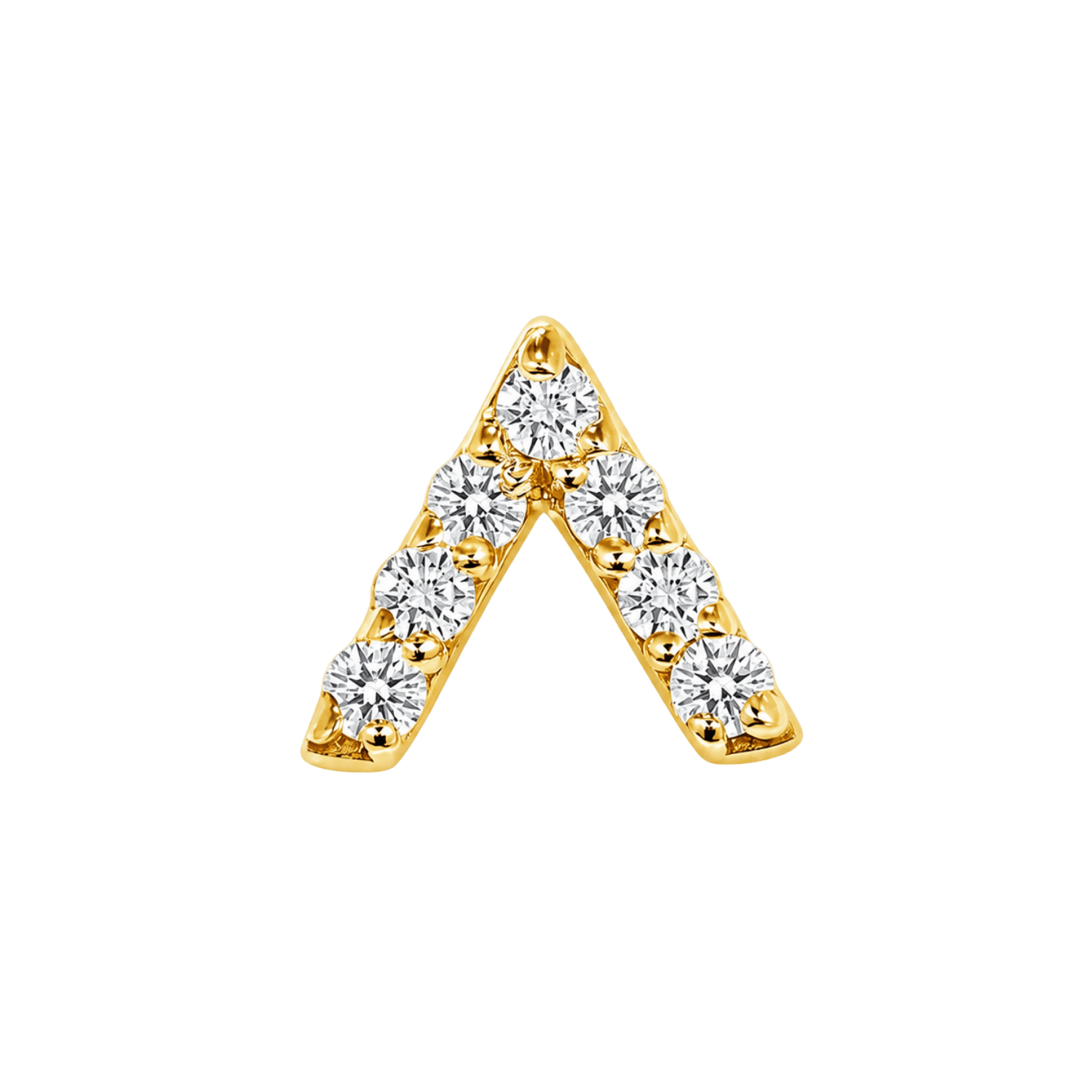 Lambda – 14K Gold Threadless/Threaded End - piercing-zone.com