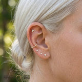 Lambda – 14K/18K Gold Multi - Gem Cluster Threadless End - piercing - zone.com