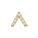 Lambda – 14K/18K Gold Multi-Gem Cluster Threadless End