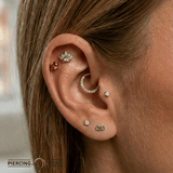 Lana – 14K/18K Gold Round Gem Threadless End - piercing - zone.com