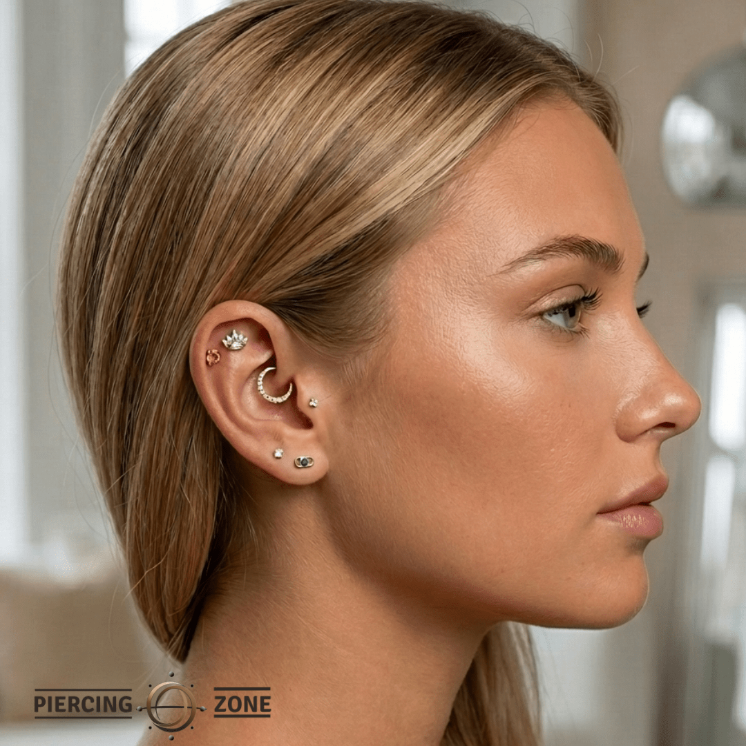 Lana – 14K/18K Gold Round Gem Threadless End - piercing - zone.com