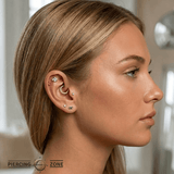 Lana – 14K/18K Gold Round Gem Threadless End - piercing - zone.com