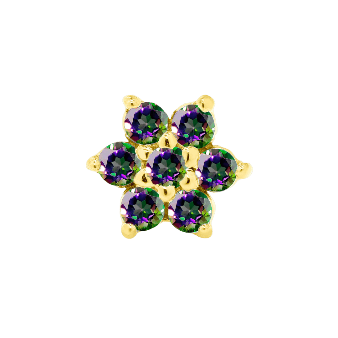 Lantana – 14K/18K Gold CZ Cluster Threadless End - piercing - zone.com