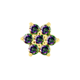 Lantana – 14K/18K Gold CZ Cluster Threadless End - piercing - zone.com