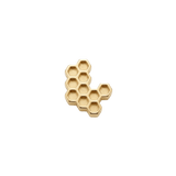 Large Honeycomb - 18K Gold Threadless End - piercing-zone.com