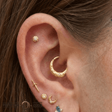 Lark Minimal CZ – 14K Gold Threadless End - piercing - zone.com