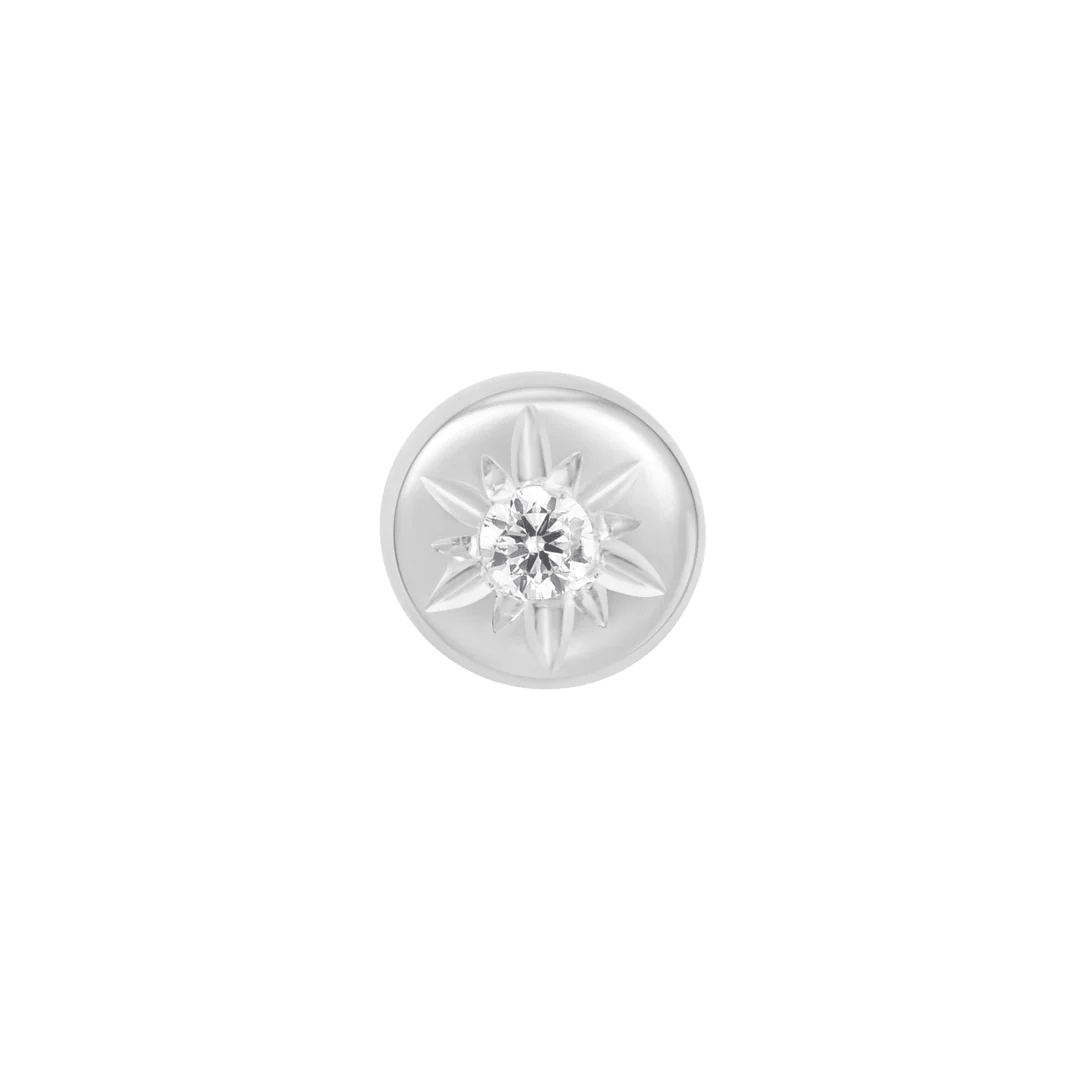 Lark Minimal CZ – 14K Gold Threadless End - piercing - zone.com