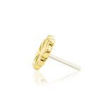 Laser Blossom – Engraved Flower – 14K Gold Threadless End - piercing - zone.com