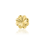 Laser Blossom – Engraved Flower – 14K Gold Threadless End - piercing - zone.com