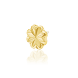 Laser Blossom – Engraved Flower – 14K Gold Threadless End - piercing - zone.com