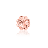 Laser Blossom – Engraved Flower – 14K Gold Threadless End - piercing - zone.com