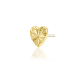 Laser Heart – Engraved Polished – 14K Gold Threadless End - piercing - zone.com