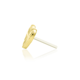 Laser Heart – Engraved Polished – 14K Gold Threadless End - piercing - zone.com
