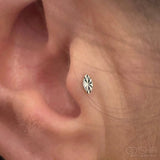 Laser Marquise – Engraved Polished – 14K Gold Threadless End - piercing - zone.com