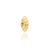Laser Marquise – Engraved Polished – 14K Gold Threadless End - piercing - zone.com