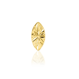 Laser Marquise – Engraved Polished – 14K Gold Threadless End - piercing - zone.com
