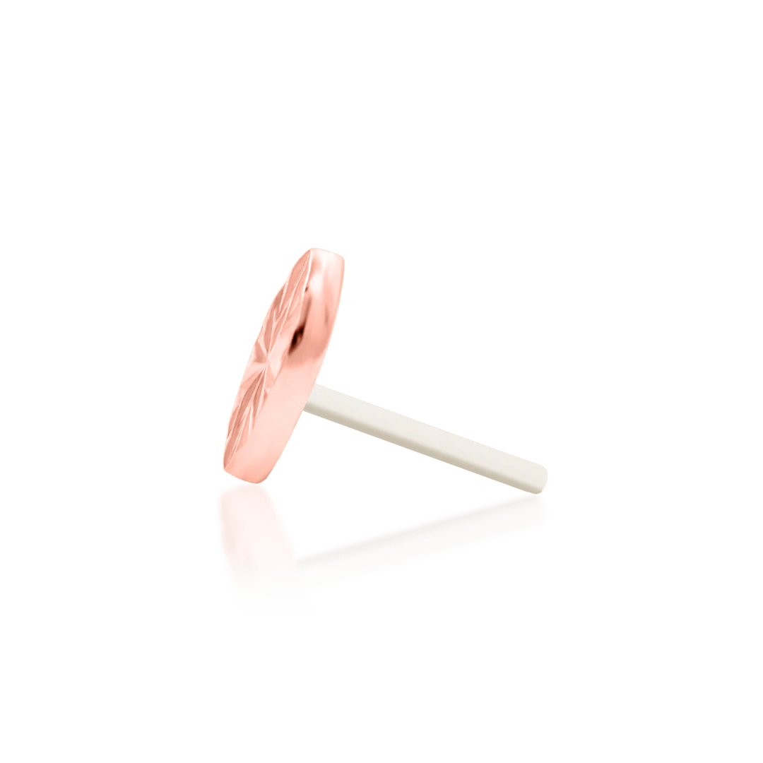 Laser Marquise – Engraved Polished – 14K Gold Threadless End - piercing - zone.com