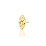 Laser Marquise – Engraved Polished – 14K Gold Threadless End - piercing - zone.com
