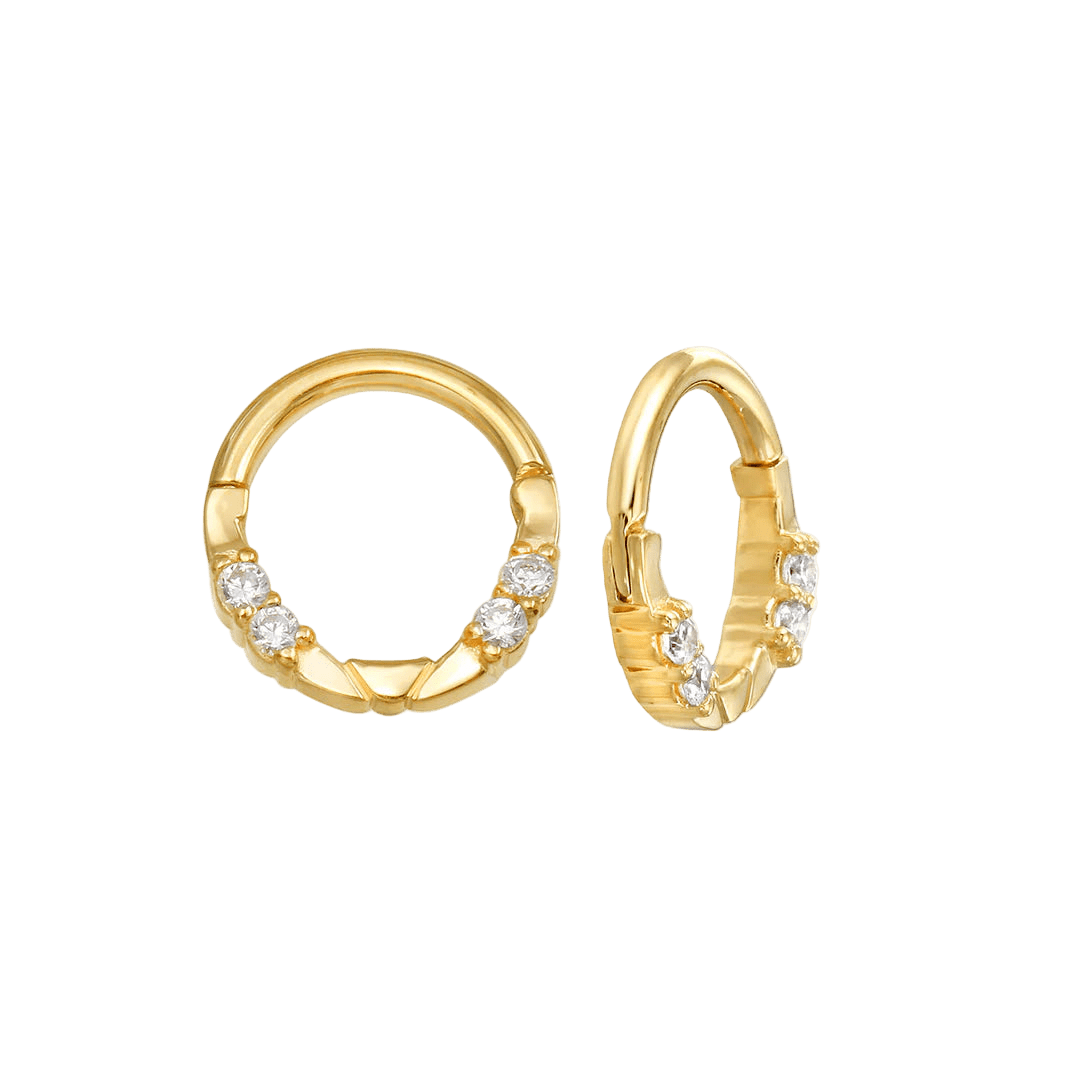 Lauren – 14K & 18K Gold Clicker Ring - piercing - zone.com