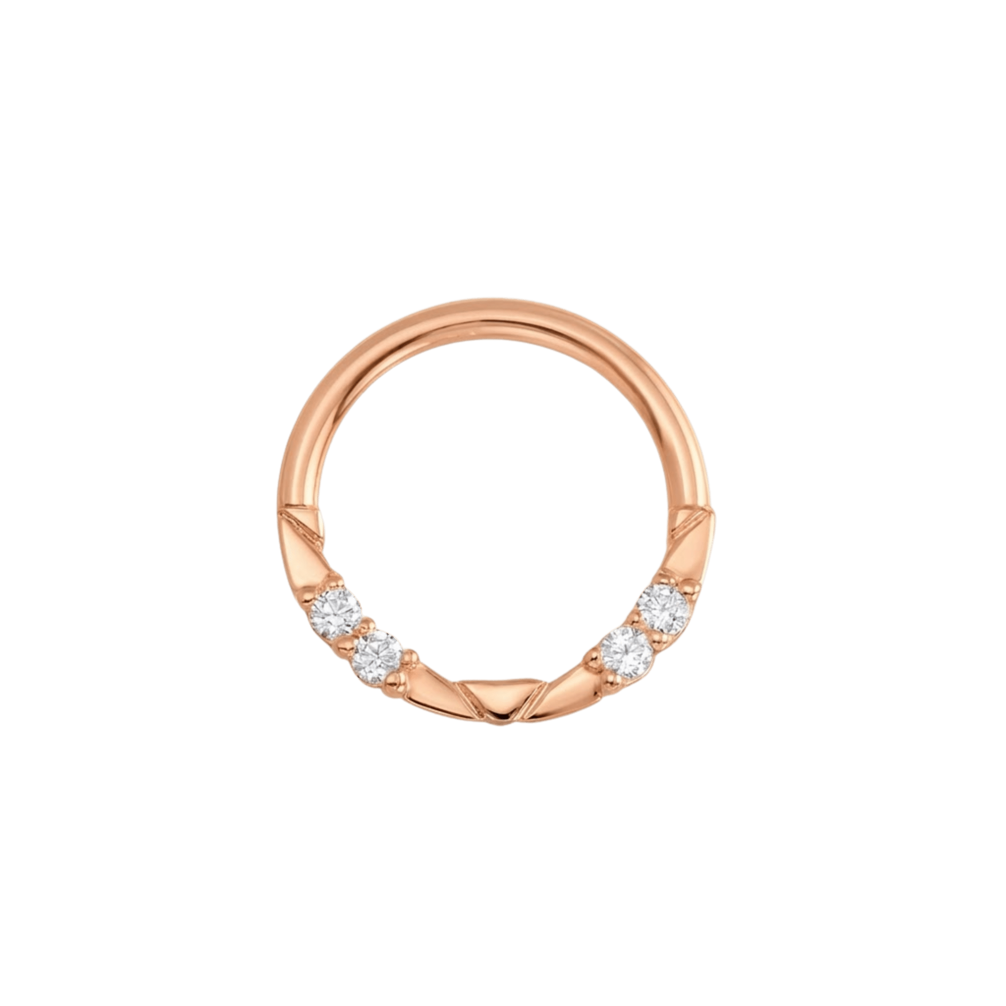 Lauren Seamless Ring – 14K Gold Cup & Divot Design - piercing-zone.com