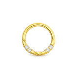Lauren Seamless Ring – 14K Gold Cup & Divot Design - piercing-zone.com