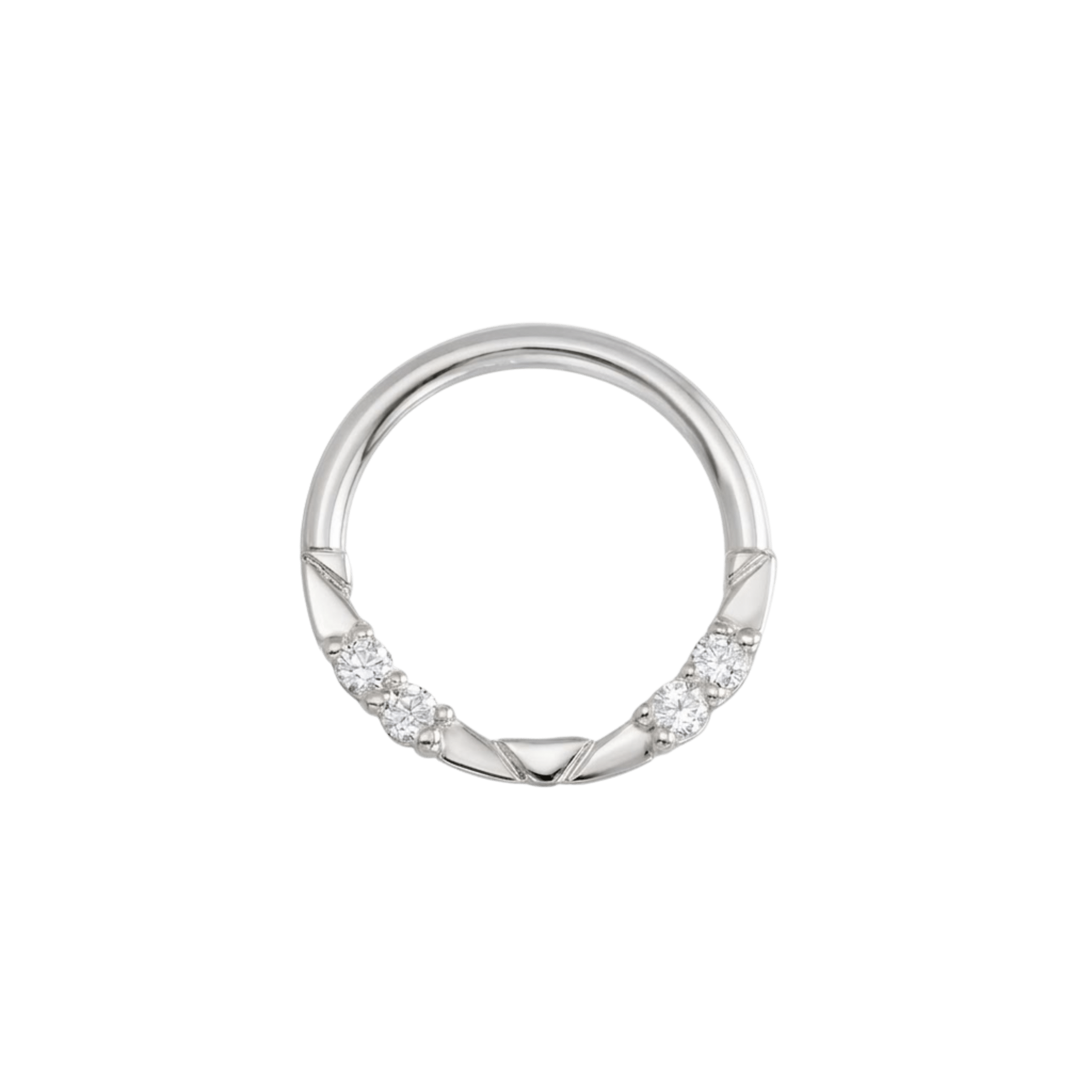 Lauren Seamless Ring – 14K Gold Cup & Divot Design - piercing-zone.com