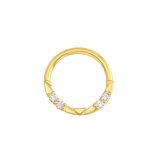 Lauren Seamless Ring – 14K Gold Cup & Divot Design - piercing - zone.com