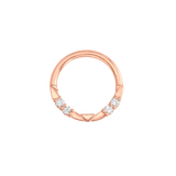 Lauren Seamless Ring – 14K Gold Cup & Divot Design - piercing - zone.com