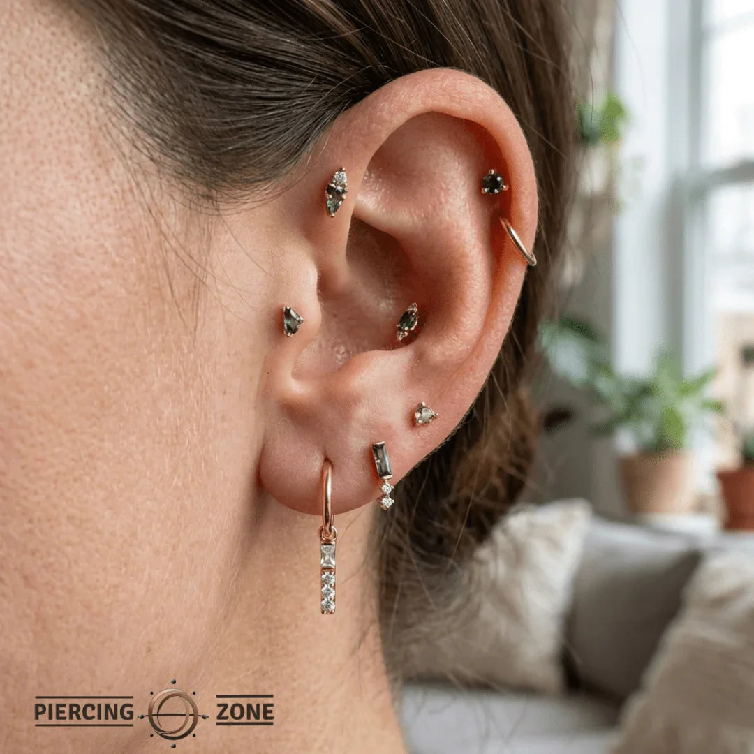 Lavanda – 14K & 18K Gold Gemstone Charm - piercing - zone.com