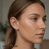 Lavanda – 14K/18K Gold Baguette & Round Threadless End - piercing - zone.com