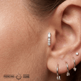 Lavanda – 14K/18K Gold Baguette & Round Threadless End - piercing - zone.com