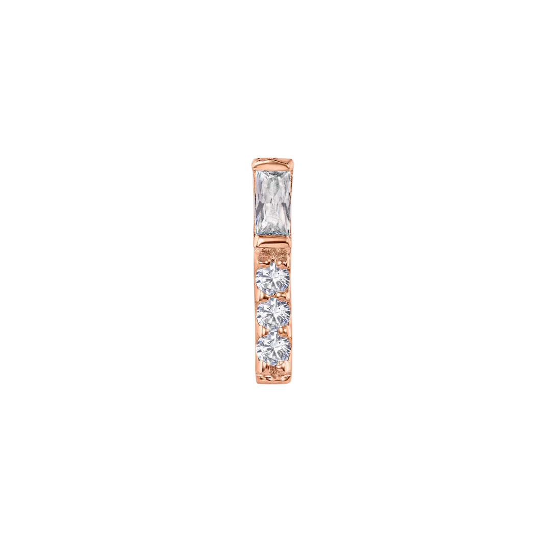 Lavanda – 14K/18K Gold Baguette & Round Threadless End - piercing - zone.com